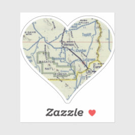 Heart Vernon Utah Retro Karta Klistermärken