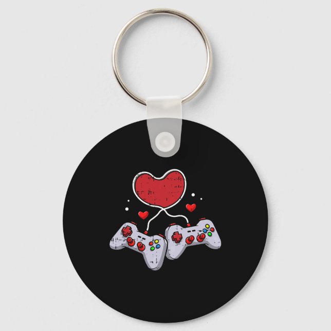 Heart Video-match Controller Valentines day Coola  Nyckelring (Framsida)