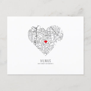 Heart Vilnius City Karta (Litauen) Vykort