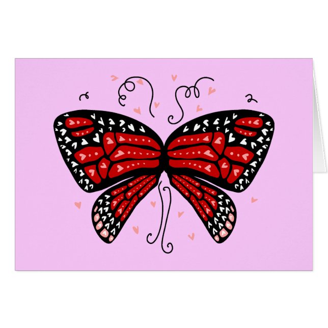 Heart Vingar Hälsningskort (Framsidan Horizontal)