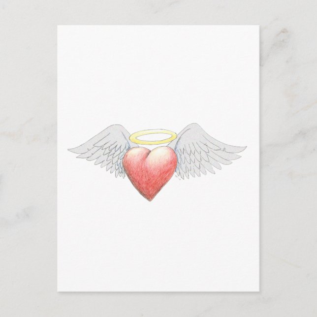 Heart Vinge Halo Vykort (Framsida)