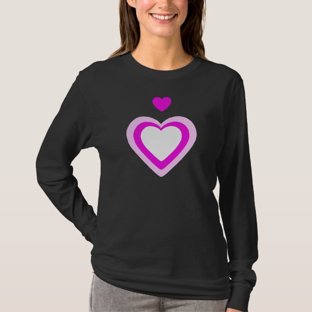 HEART, vit rosa T Shirt (Framsida)