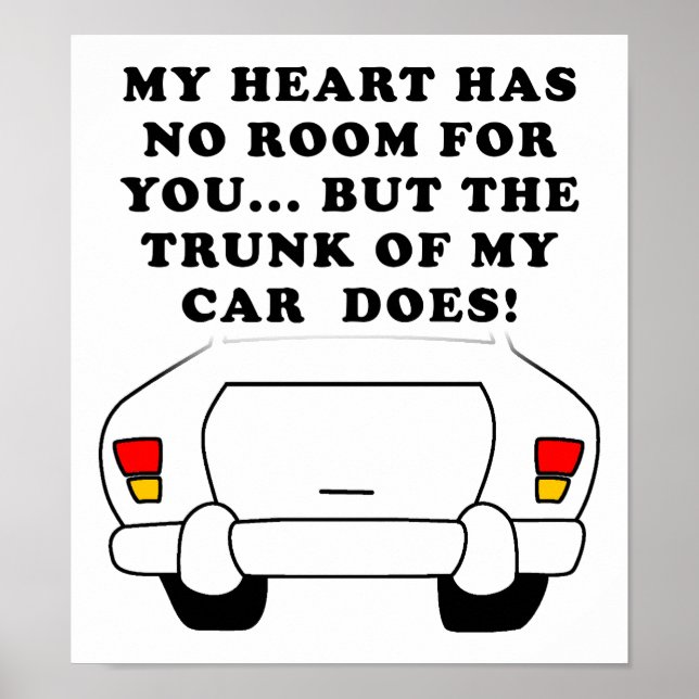 Heart Vs Trunk Funny Poster (Framsidan)