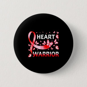 Heart Warrior Butterfly Hjärtmedvetenhet Knapp