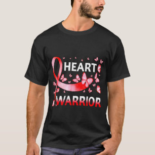 Heart Warrior Butterfly Hjärtmedvetenhet T Shirt