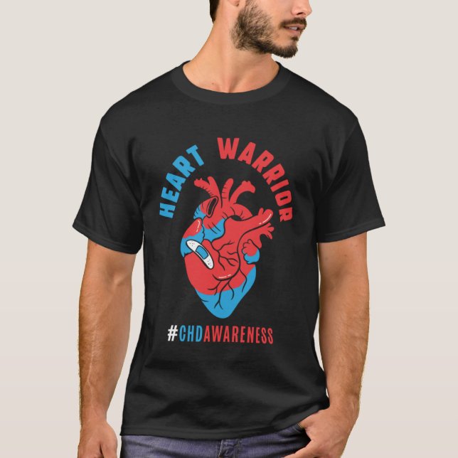 Heart Warrior CHD Awareness Congenital Heart Defec T Shirt (Framsida)