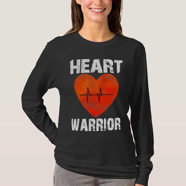 Heart Warrior CHD Awareness Present Congenital Hea T Shirt (Framsida)
