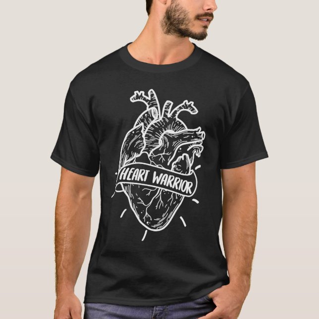 Heart Warrior CHD Congenital Heart Defect Awarenes T Shirt (Framsida)