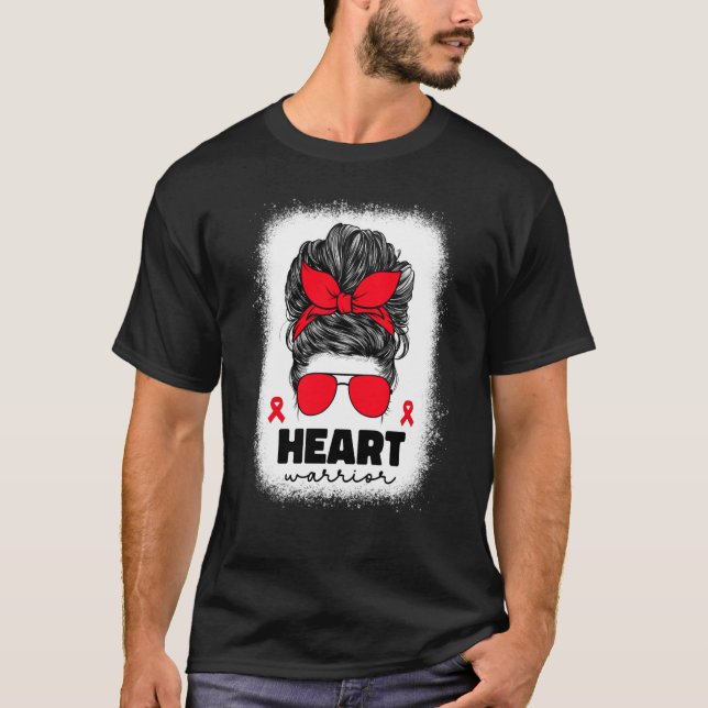 Heart Warrior For Women Mom Heart Disease Awarenes T Shirt (Framsida)