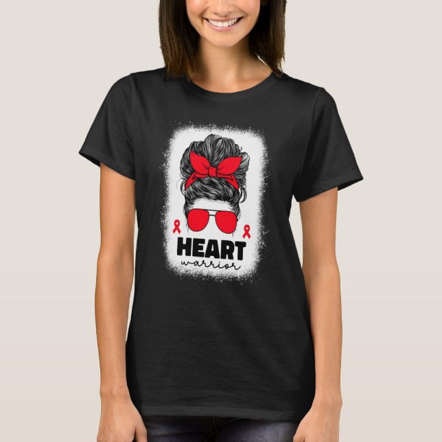 Heart Warrior For Women Mom Heart Disease Awarenes T Shirt (Framsida)