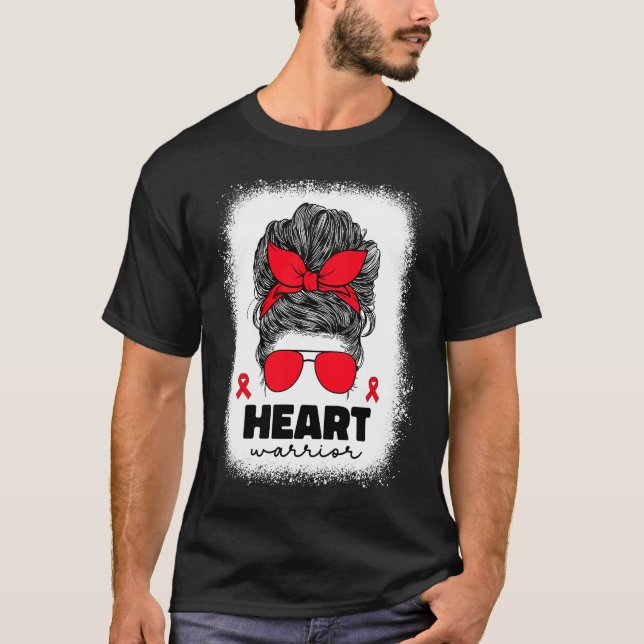 Heart Warrior For Women Mom Heart Disease Awarenes T Shirt (Framsida)