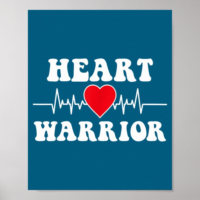 Heart Warrior Heart Disease Awareness Month Red He Poster (Framsidan)