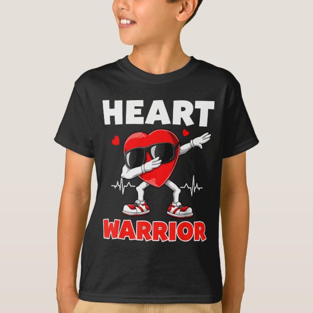 Heart Warrior Heart Disease Awareness Month Red He T Shirt (Framsida)