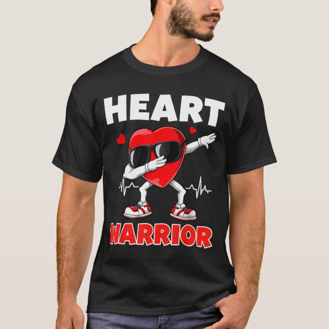 Heart Warrior Heart Disease Awareness Month Red He T Shirt (Framsida)
