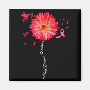 Heart Warrior Ribbon Sunflower Rött Hjärt Sjukdom Magnet