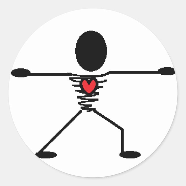 Heart Warrior Sticker Runt Klistermärke (Framsida)