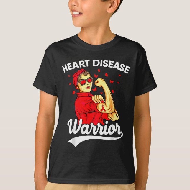 Heart Warrior Unbreakable Women Red Heart Disease  T Shirt (Framsida)