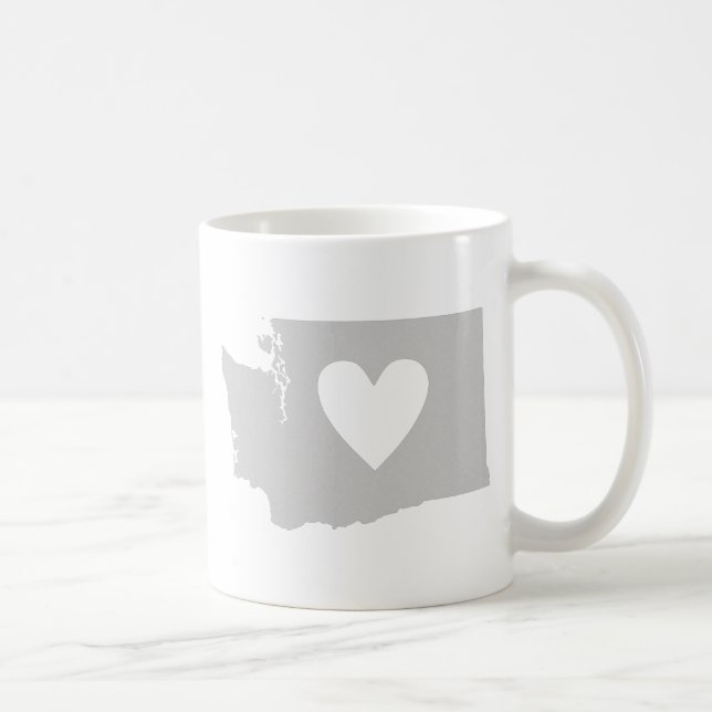 Heart Washington Shaped Grått Washingtonan Kärlek Kaffemugg (Höger)
