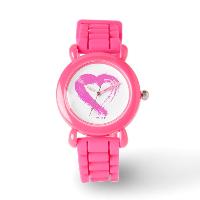 Heart Watch Rosa Glitter Watch Armbandsur (Framsida)