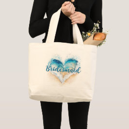 Heart Wave Beach Bridesmaid Jumbo Tygkasse
