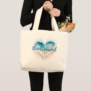 Heart Wave Beach Bridesmaid Jumbo Tygkasse