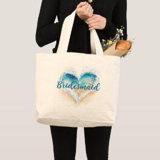 Heart Wave Beach Bridesmaid Jumbo Tygkasse