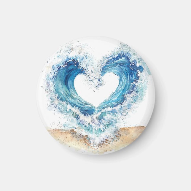 Heart Wave Stickers | Ocean Love Sticker Sheet  Magnet (Framsidan)