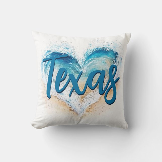 Heart Wave Texas Beach Kudde (Framsida)
