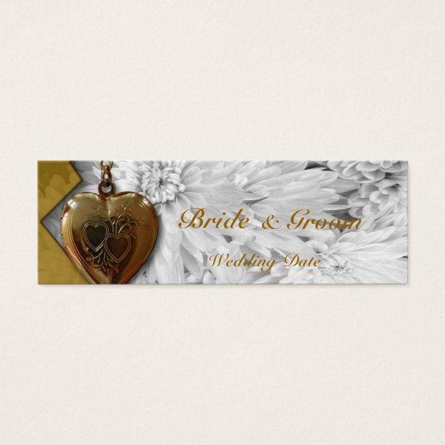 Heart Wedding Favor Litet Visitkort (Framsidan)