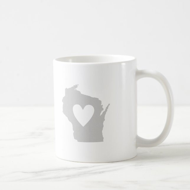 Heart Wisconsin, statssilhuett Kaffemugg (Höger)