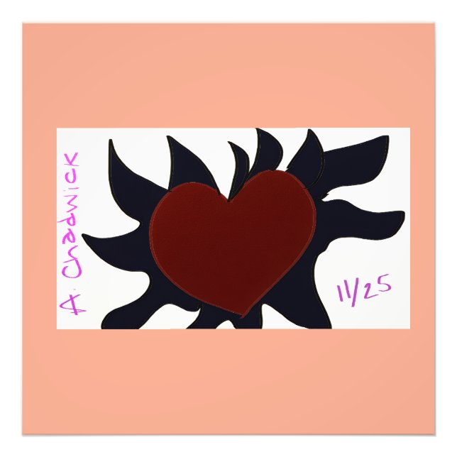 Heart with Black Flames  Fototryck (Framsidan)