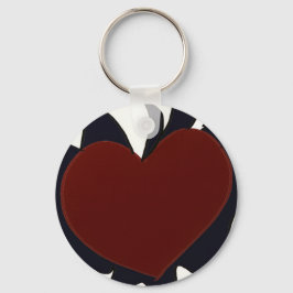 Heart with Black Flames Keychain Nyckelring