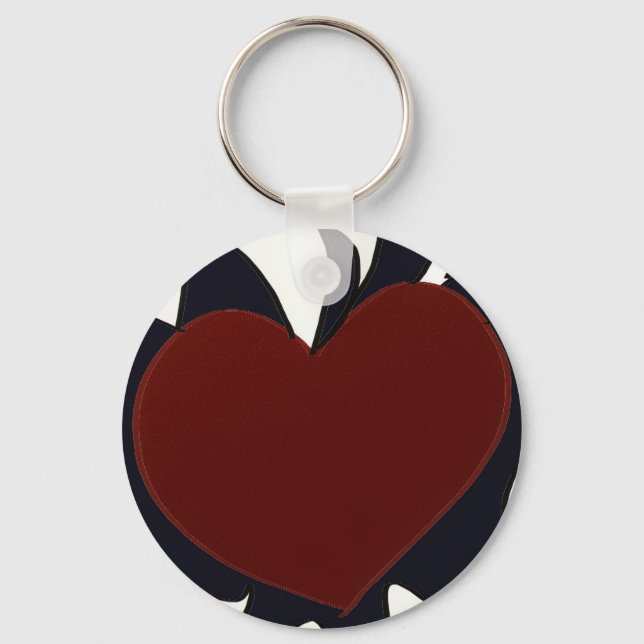 Heart with Black Flames Keychain Nyckelring (Framsida)