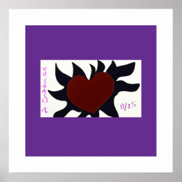 Heart with Black Flames Poster