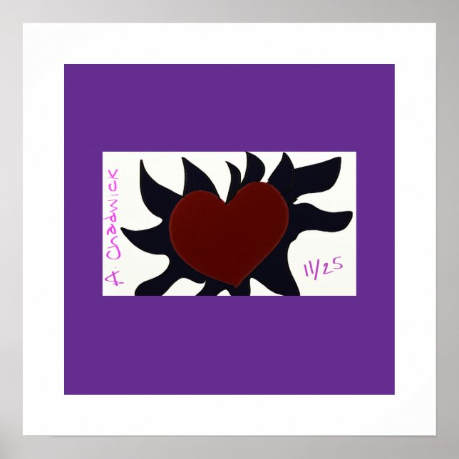 Heart with Black Flames Poster (Framsidan)