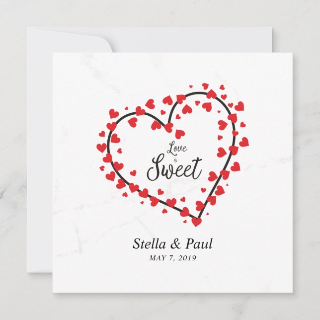 Heart with Hearts Love is Sweet Quote Design (Framsida)