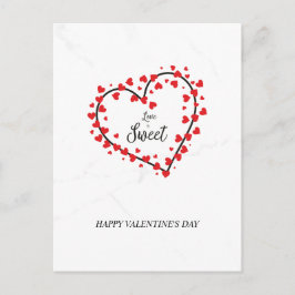 Heart with Hearts Love is Sweet Quote Design Meddelande Vykort
