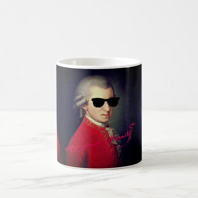 ♥ Heart Wolfgang Amadeus Mozart med namnteckning ♥ Kaffemugg (Center)