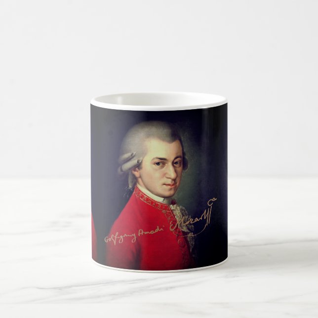 ♥ Heart Wolfgang Amadeus Mozart with signature ♥ Kaffemugg (Center)