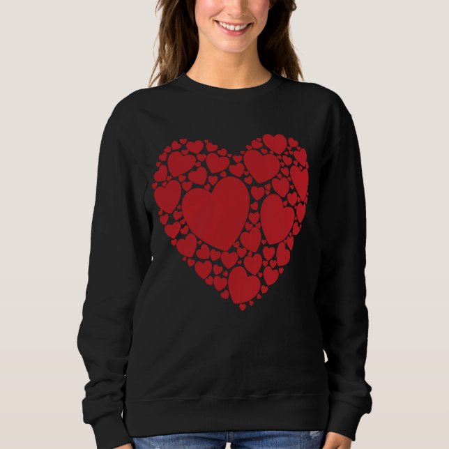 Heart Word Cloud Valentine's Day Love T Shirt (Framsida)