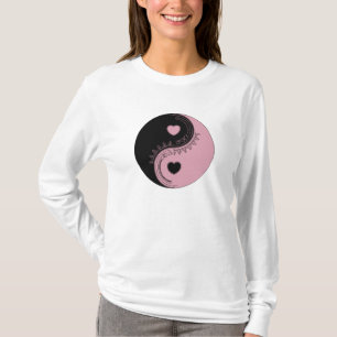 Heart Yin Yang T-Shirt Rosa & Svart Balans