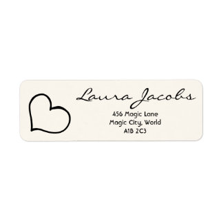 Heart Your Name Script Custom Gift Address Labels Returadress Etikett
