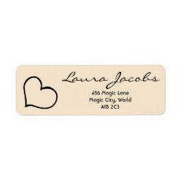Heart Your Name Script Custom Gift Address Labels Returadress Etikett