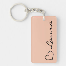 Heart Your Name Script Custom Gift Keychain