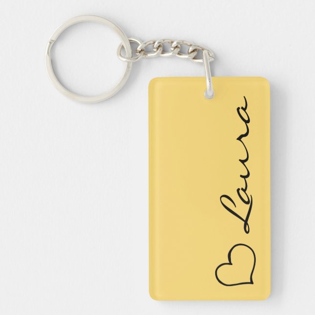 Heart Your Name Script Custom Gift Keychain (Framsidan)