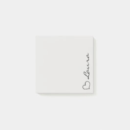 Heart Your Name Script Custom Gift Sticky Notes Post-it Block