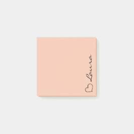 Heart Your Name Script Custom Gift Sticky Notes Post-it Block