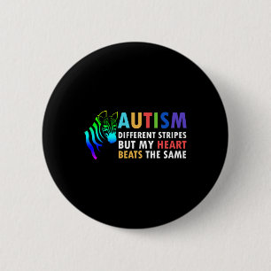 Heart Zebra Satt Inspirational Autism Awareness Knapp