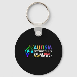 Heart Zebra Satt Inspirational Autism Awareness Nyckelring