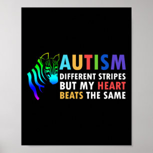 Heart Zebra Satt Inspirational Autism Awareness Poster